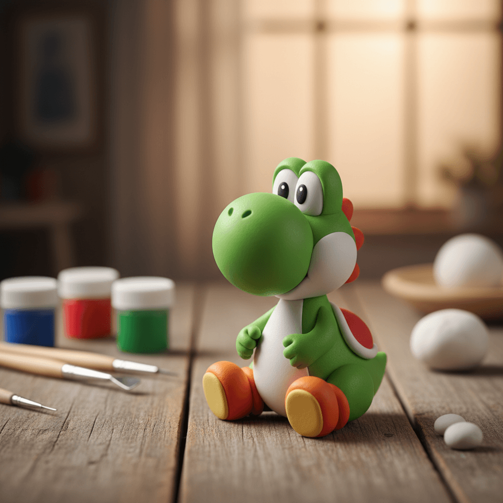 Curso Yoshi em Biscuit - peça finalizada